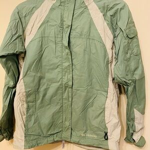 Columbia Women’s Jacket Size S Mint Omni-Tech Windbreaker Hooded Coat Athletic